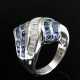 Elegant 750 white gold ring with square sapphires … - photo 1