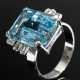 Feiner Weißgold 585 Ring mit Aquamarin im Treppens… - Foto 1