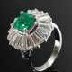 Platin Ring mit Smaragd Carré im Treppenschliff (c… - Foto 1