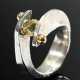 925 silver ring with 750 yellow gold balls and yel… - photo 1