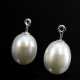 Pair of grey freshwater pearls (1.1 x 0.9 cm) Hook… - photo 1