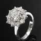 High-quality 585 white gold ring in flower shape w… - photo 1 High-quality 585 white gold ring in flower shape w… - photo 1