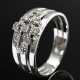 585 white gold ring with brilliant-cut diamonds (t… - photo 1