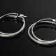Pair of modern 750 white gold double hoop earrings… - фото 1 Pair of modern 750 white gold double hoop earrings… - фото 1