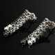 Pair of white gold 750 earrings made of movable ri… - photo 1 Pair of white gold 750 earrings made of movable ri… - photo 1
