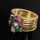 7 yellow gold 750 combination rings with brilliant… - фото 1