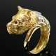 Wrapped two-tone 750 gold ring with sculpted lion'… - фото 1