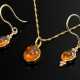 3 pieces of 585 yellow gold jewellery with fire op… - photo 1 3 pieces of 585 yellow gold jewellery with fire op… - photo 1