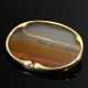 Oval 585 yellow gold pin with landscape agate plat… - фото 1 Oval 585 yellow gold pin with landscape agate plat… - фото 1
