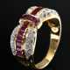 585 yellow gold loop ring with brilliant-cut diamo… - photo 1 585 yellow gold loop ring with brilliant-cut diamo… - photo 1
