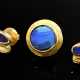 3 assorted 750 yellow gold stud earrings with blue… - фото 1 3 assorted 750 yellow gold stud earrings with blue… - фото 1