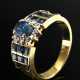 585 yellow and white gold ring with faceted sapphi… - photo 1