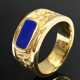 Moderner Gelbgold 750 Ring mit rechteckiger Lapisl… - Foto 1