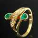 Modern 750 yellow gold ring with emerald drop and … - фото 1 Modern 750 yellow gold ring with emerald drop and … - фото 1