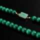 Long malachite bead necklace with yellow gold 750 … - photo 1 Long malachite bead necklace with yellow gold 750 … - photo 1