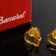Baccarat ‘Coeur’ ear clips in yellow crystal glass… - photo 1 Baccarat ‘Coeur’ ear clips in yellow crystal glass… - photo 1