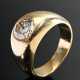 Solid yellow gold 750 band ring with solitaire dia… - photo 1 Solid yellow gold 750 band ring with solitaire dia… - photo 1