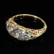 750 yellow gold band ring with 3 old-cut diamonds … - photo 1 750 yellow gold band ring with 3 old-cut diamonds … - photo 1