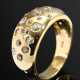 Breiter Gelbgold 750 Bandring mit verstreuten Diam… - Foto 1