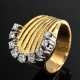Midcentury Gelbgold 750 Ring mit 9 Brillanten (zus… - Foto 1 Midcentury Gelbgold 750 Ring mit 9 Brillanten (zus… - Foto 1