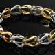 Bicolor Gold 585 Gliederarmband mit Achtkant Diama… - Foto 1