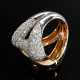 Bicolor Gold 750 Ring in abstrakter Form mit Brill… - Foto 1 Bicolor Gold 750 Ring in abstrakter Form mit Brill… - Foto 1