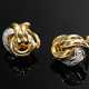 Paar Gelb- und Weißgold 585 Knoten Ohrclips mit Ac… - Foto 1 Paar Gelb- und Weißgold 585 Knoten Ohrclips mit Ac… - Foto 1