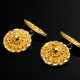 Pair of delicate 750 yellow gold cufflinks in flow… - photo 1