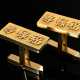 Pair of yellow gold 750 cufflinks with Chinese cha… - photo 1 Pair of yellow gold 750 cufflinks with Chinese cha… - photo 1