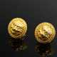 Pair of 585 yellow gold stud earrings ‘Lion Heads’… - photo 1