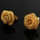 Pair of wrapped yellow gold 333 ‘roses’ stud earri… - photo 1