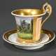 Empire cup/saucer with ‘country house’ motif in po… - photo 1