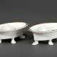 Pair of Nymphenburg porcelain salt cellars on smal… - photo 1