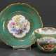 Meissen mocha cup/saucer with painting after "Watt… - photo 1