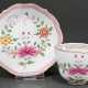 Meissen mocha cup/saucer with polychrome painting … - photo 1