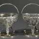 Pair of Empire salt cellars with cut crystal inser… - photo 1 Pair of Empire salt cellars with cut crystal inser… - photo 1