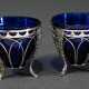 Pair of openwork Empire salt cellars with blue gla… - photo 1 Pair of openwork Empire salt cellars with blue gla… - photo 1