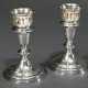 Pair of simple candlesticks with lattice top, BS&F… - фото 1 Pair of simple candlesticks with lattice top, BS&F… - фото 1