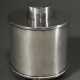 Silver-plated cylindrical tea caddy on ball feet, … - photo 1 Silver-plated cylindrical tea caddy on ball feet, … - photo 1