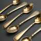 6 Danish mid-century mocha spoons in thread patter… - photo 1 6 Danish mid-century mocha spoons in thread patter… - photo 1