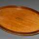 Oval English mahogany tray with shell inlay and br… - photo 1