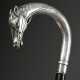 Round crutch with naturalistic silver 800 horse he… - photo 1 Round crutch with naturalistic silver 800 horse he… - photo 1
