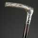 Art Nouveau walking stick with floral engraved 800… - фото 1