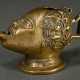 Bronze oil lamp ‘Head with open mouth’, in the sty… - фото 1 Bronze oil lamp ‘Head with open mouth’, in the sty… - фото 1