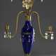 Unusual Empire girandole with blue Bristol glass b… - фото 1 Unusual Empire girandole with blue Bristol glass b… - фото 1