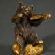 Feuervergoldete Bronze "Geige spielender Bär" mit … - Foto 1