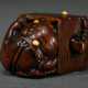 Fine boxwood netsuke ‘Oni Nembutsu’ with deer antl… - photo 1 Fine boxwood netsuke ‘Oni Nembutsu’ with deer antl… - photo 1