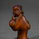 Rare boxwood netsuke ‘Mother (Okame?) with baby in… - photo 1 Rare boxwood netsuke ‘Mother (Okame?) with baby in… - photo 1