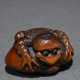 Boxwood Shunga Netsuke ‘Kappa opening a clam’ with… - photo 1