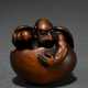 Boxwood netsuke ‘Tengu no tamago’, aggressive-look… - photo 1